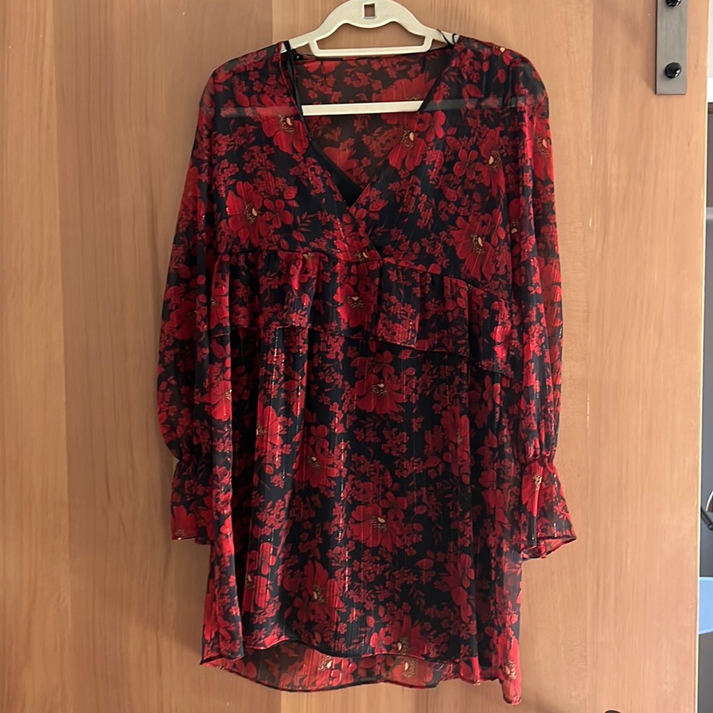 Black and red floral dress from Zara – size small